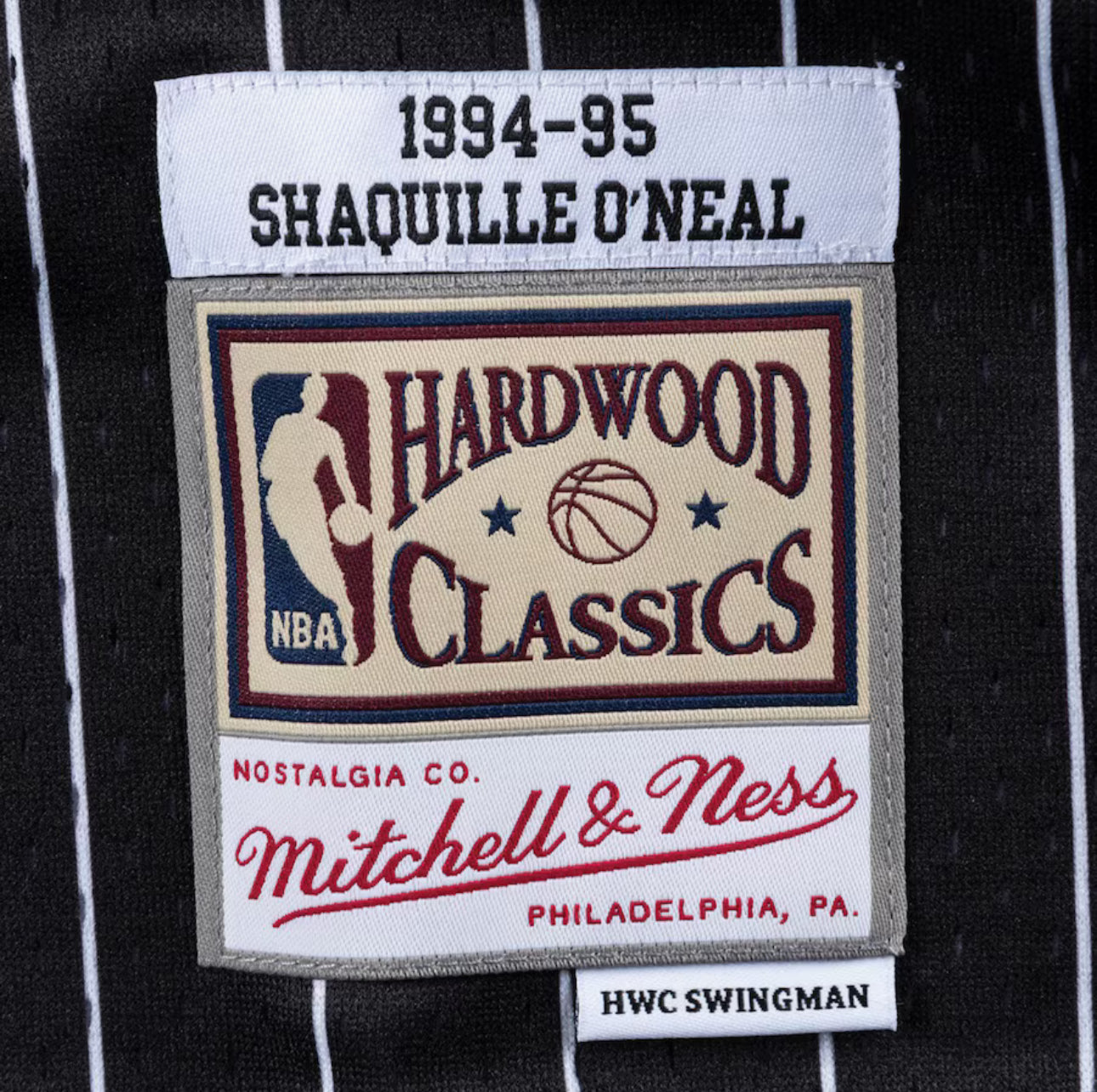 Men's Shaquille O'Neal Black Orlando Magic 1994/95 Hardwood Classics Swingman Player Jersey