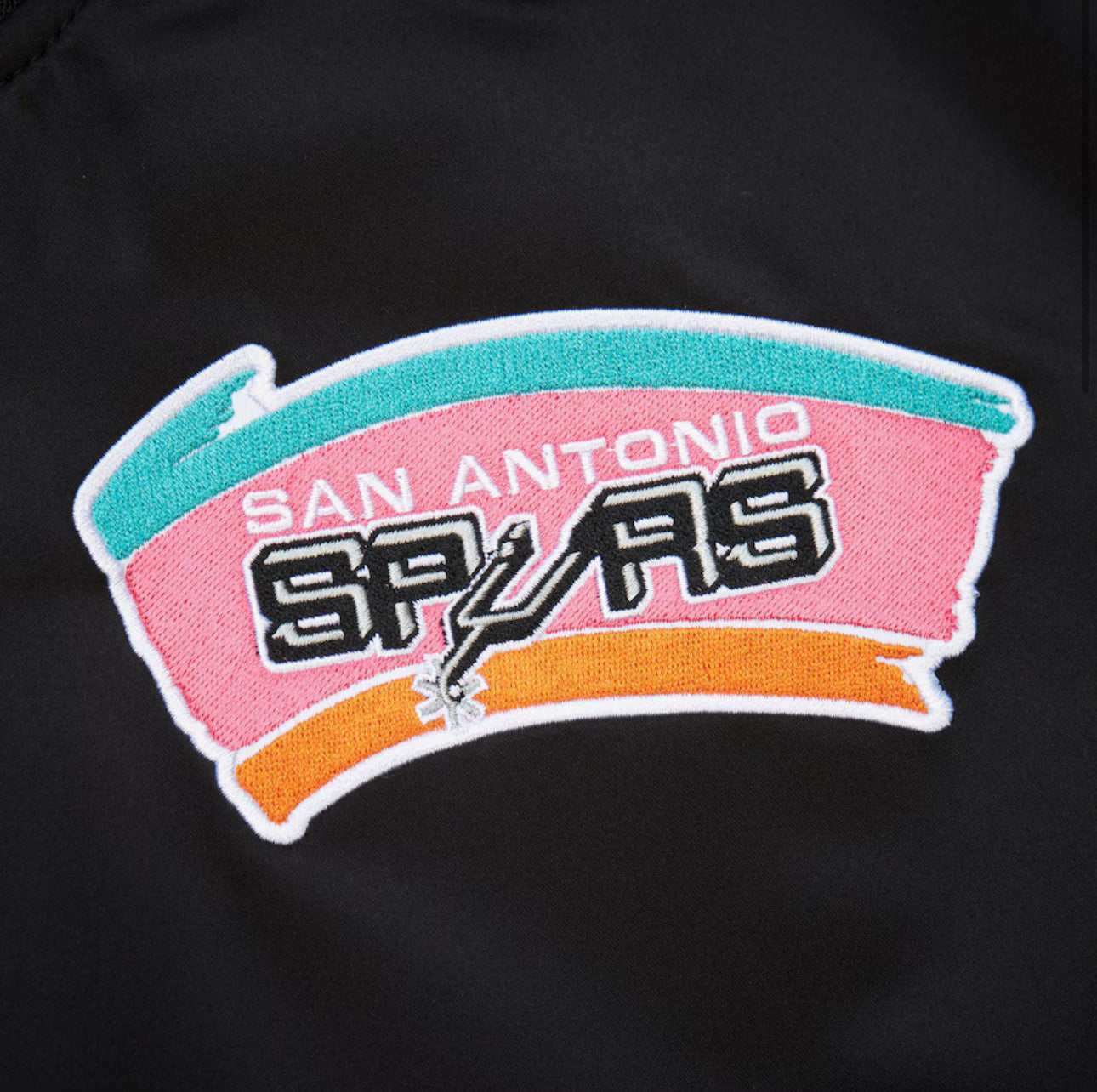 Men's Black San Antonio Spurs Primetime Vintage Satin Full-Snap Jacket