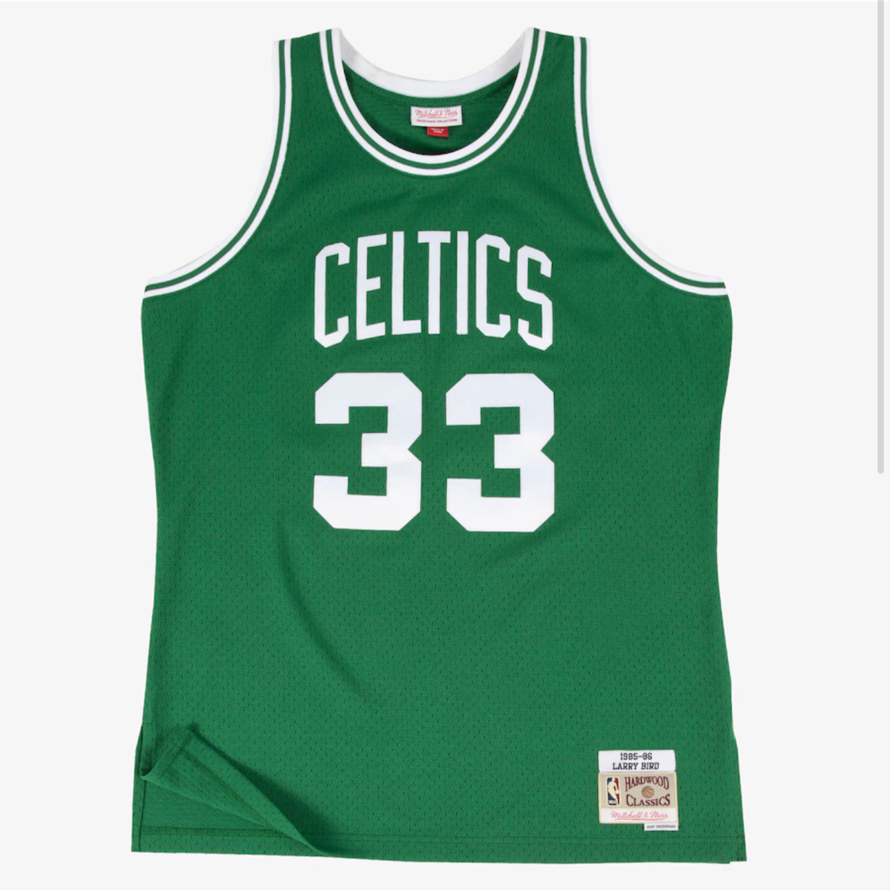 Men's Larry Bird Kelly Green Boston Celtics 1985/86 Hardwood Classics Swingman Player Jersey