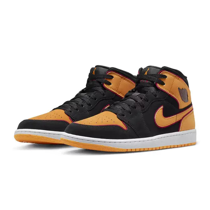 Jordan 1 Mid Fat Tongues Black Orange