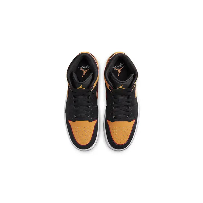 Jordan 1 Mid Fat Tongues Black Orange