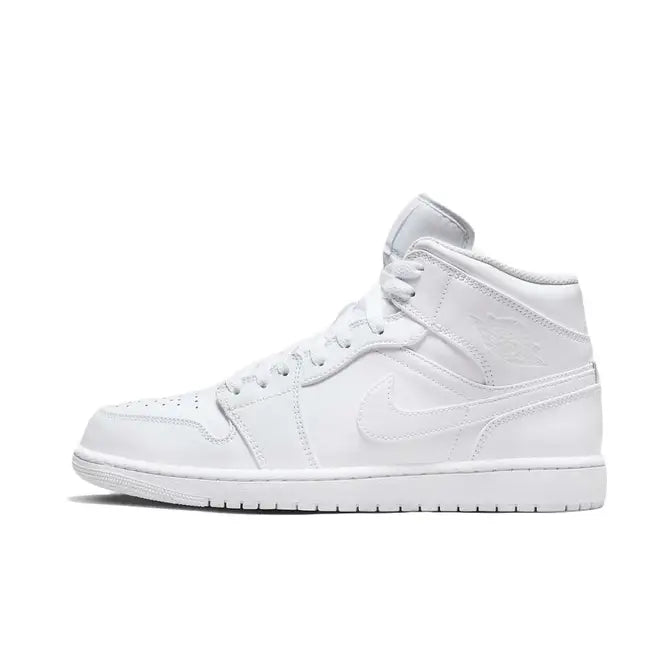 Jordan 1 Mid Triple White