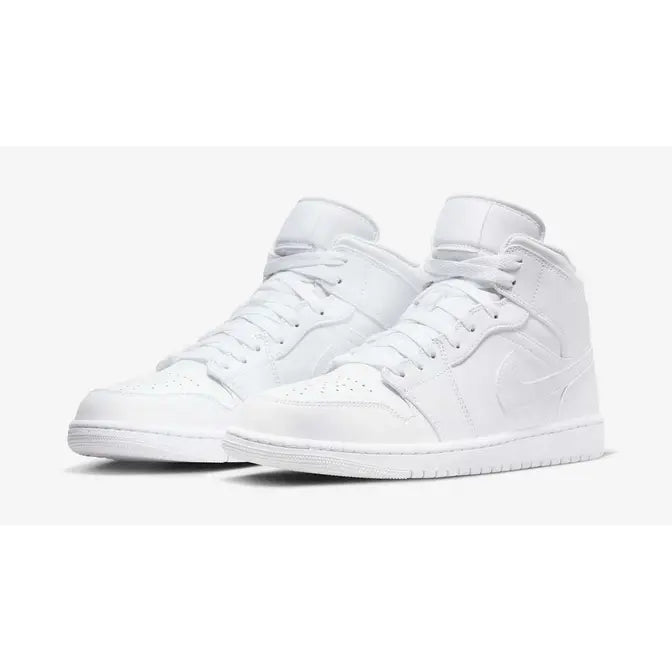Jordan 1 Mid Triple White