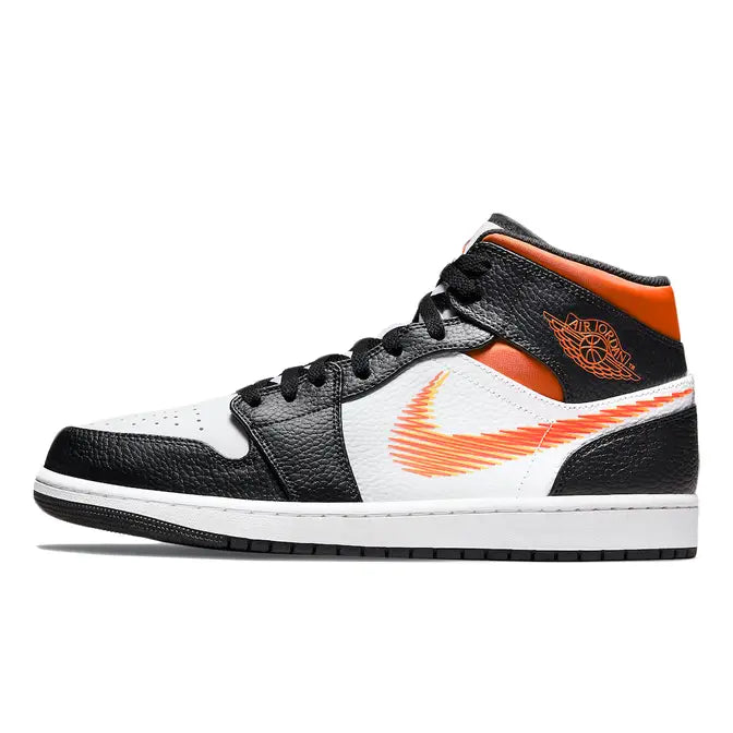 Jordan 1 Mid Zig Zag White Team Orange