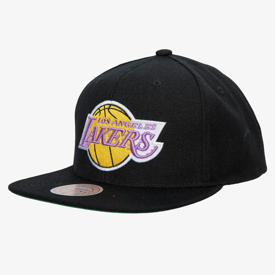 Men's Black Los Angeles Lakers Hardwood Classics Top Spot Snapback Hat