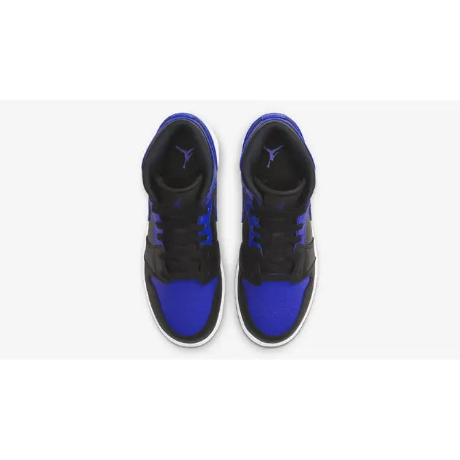 Jordan 1 Mid Hyper Royal Tumbled Leather