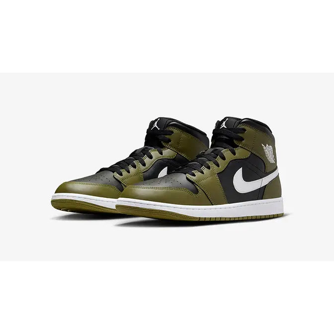 Jordan 1 Mid Black White Olive (GS)