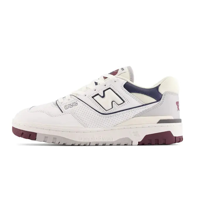 New Balance 550 in Indigo White and Burgundy
