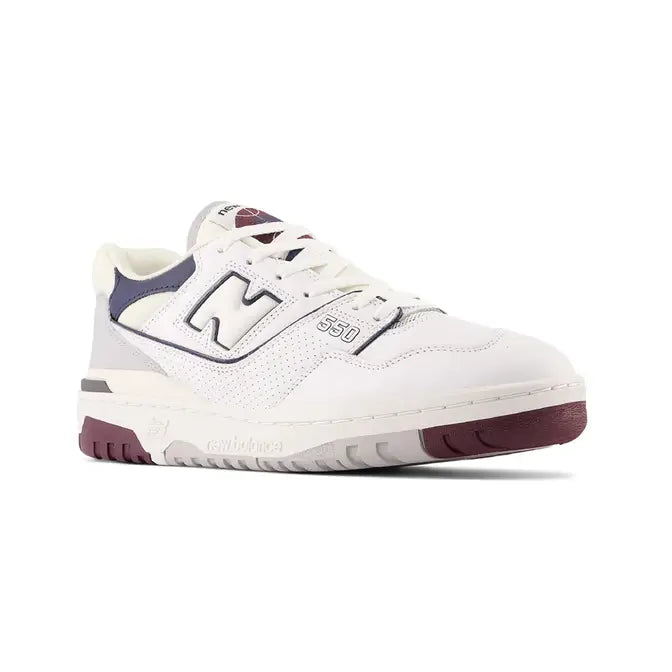 New Balance 550 in Indigo White and Burgundy