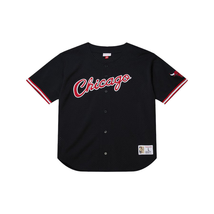 Men's Black Chicago Bulls On The Clock Full-Button Fashion Jersey