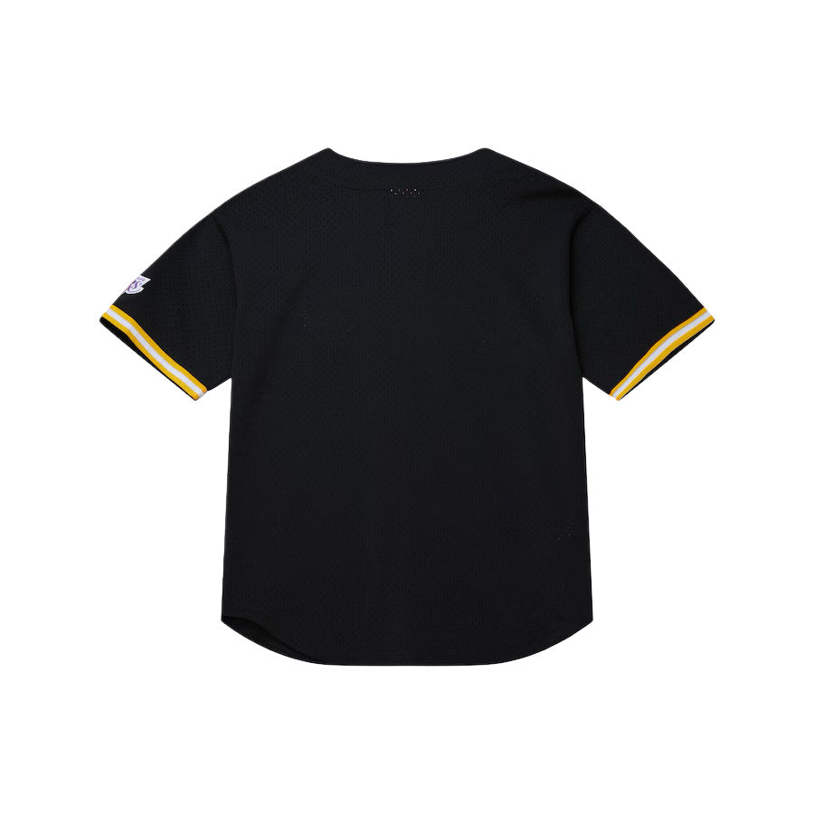 Men's Black Los Angeles Lakers On The Clock Full-Button Fashion Jersey