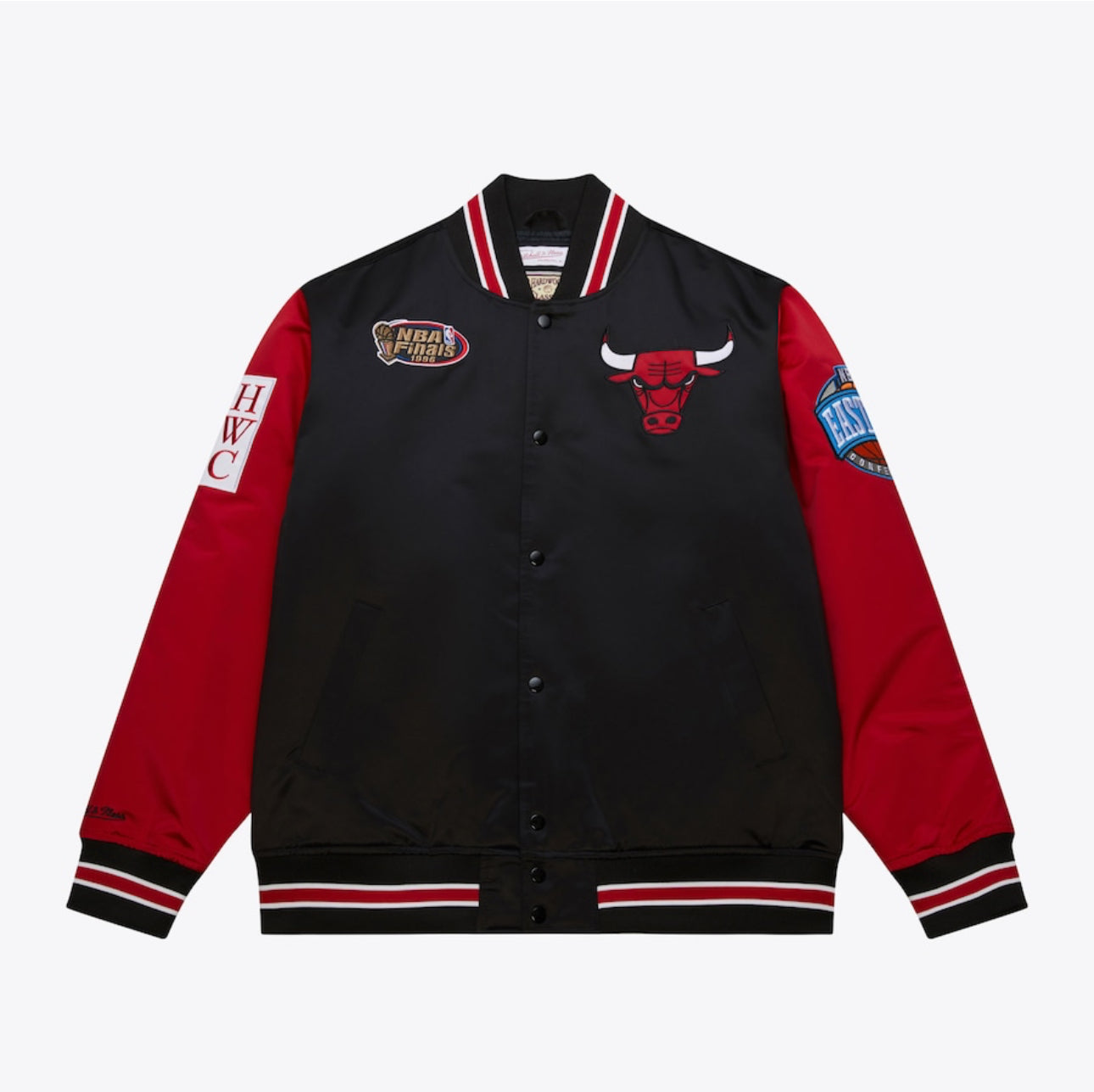 Men's Black Chicago Bulls Primetime Vintage Satin Full-Snap Jacket