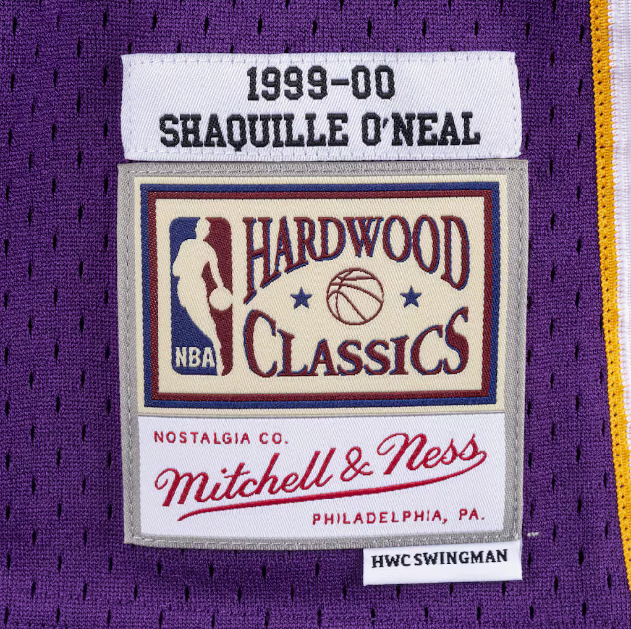 Men's Shaquille O'Neal Purple Los Angeles Lakers 1999/00 Hardwood Classics Swingman Player Jersey