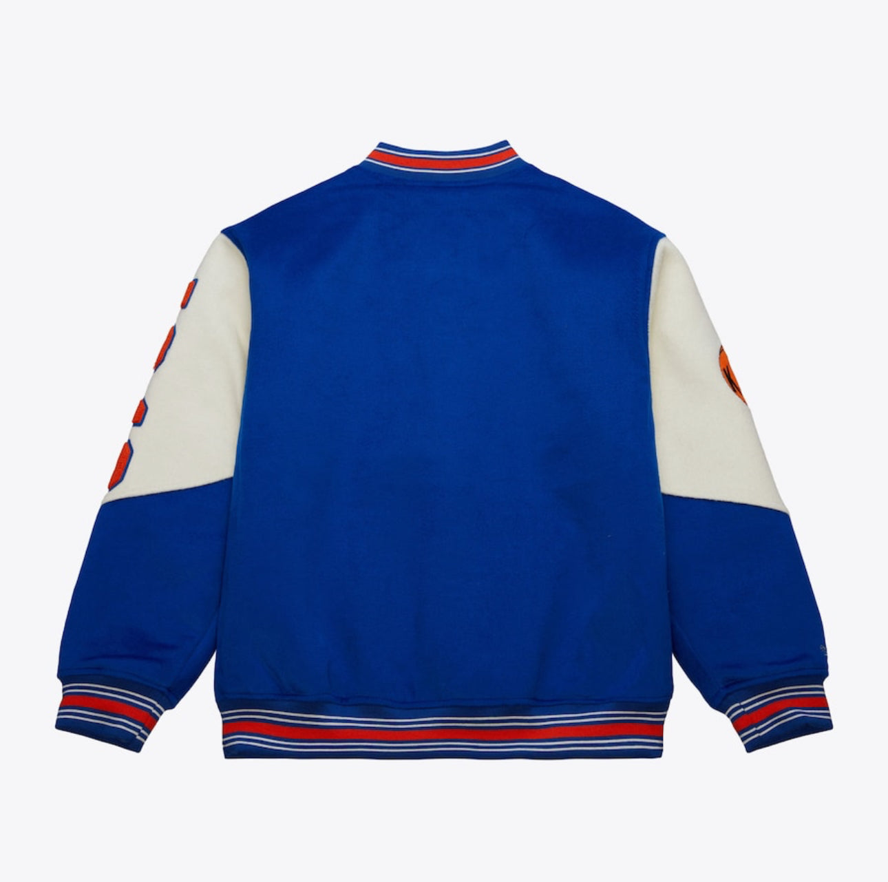 Men's Blue New York Knicks Team History Vintage Logo Full-Snap Varsity Jacket