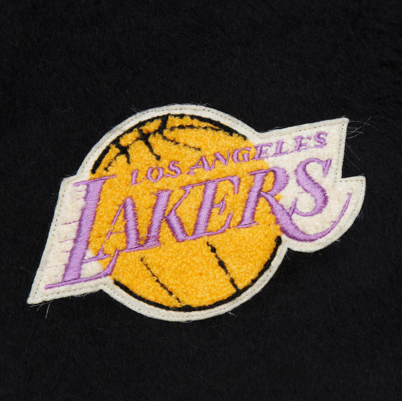 Men's Black Los Angeles Lakers Team History Vintage Logo Full-Snap Varsity Jacket