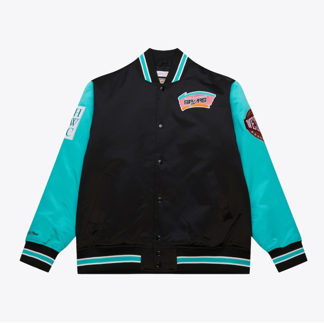 Men's Black San Antonio Spurs Primetime Vintage Satin Full-Snap Jacket