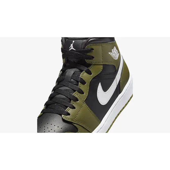 Jordan 1 Mid Black White Olive (GS)
