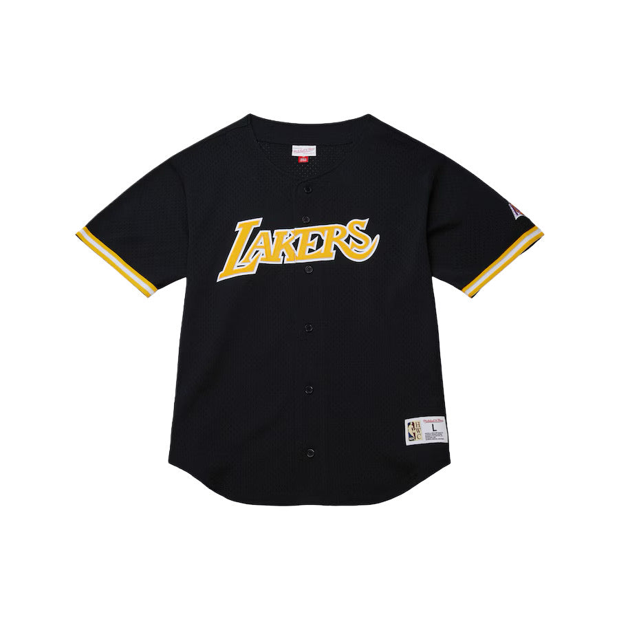 Men's Black Los Angeles Lakers On The Clock Full-Button Fashion Jersey